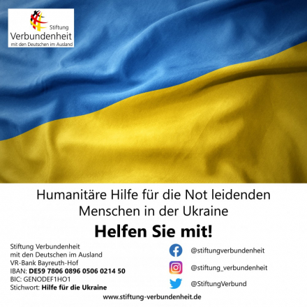 Humanitäre Hilfe für die Not leidenden Menschen in der Ukraine
