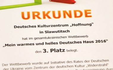 Verleihungszeremonie für die Gewinner des Wettbewerbs „Mein warmes und helles Deutsches Haus - 2016“